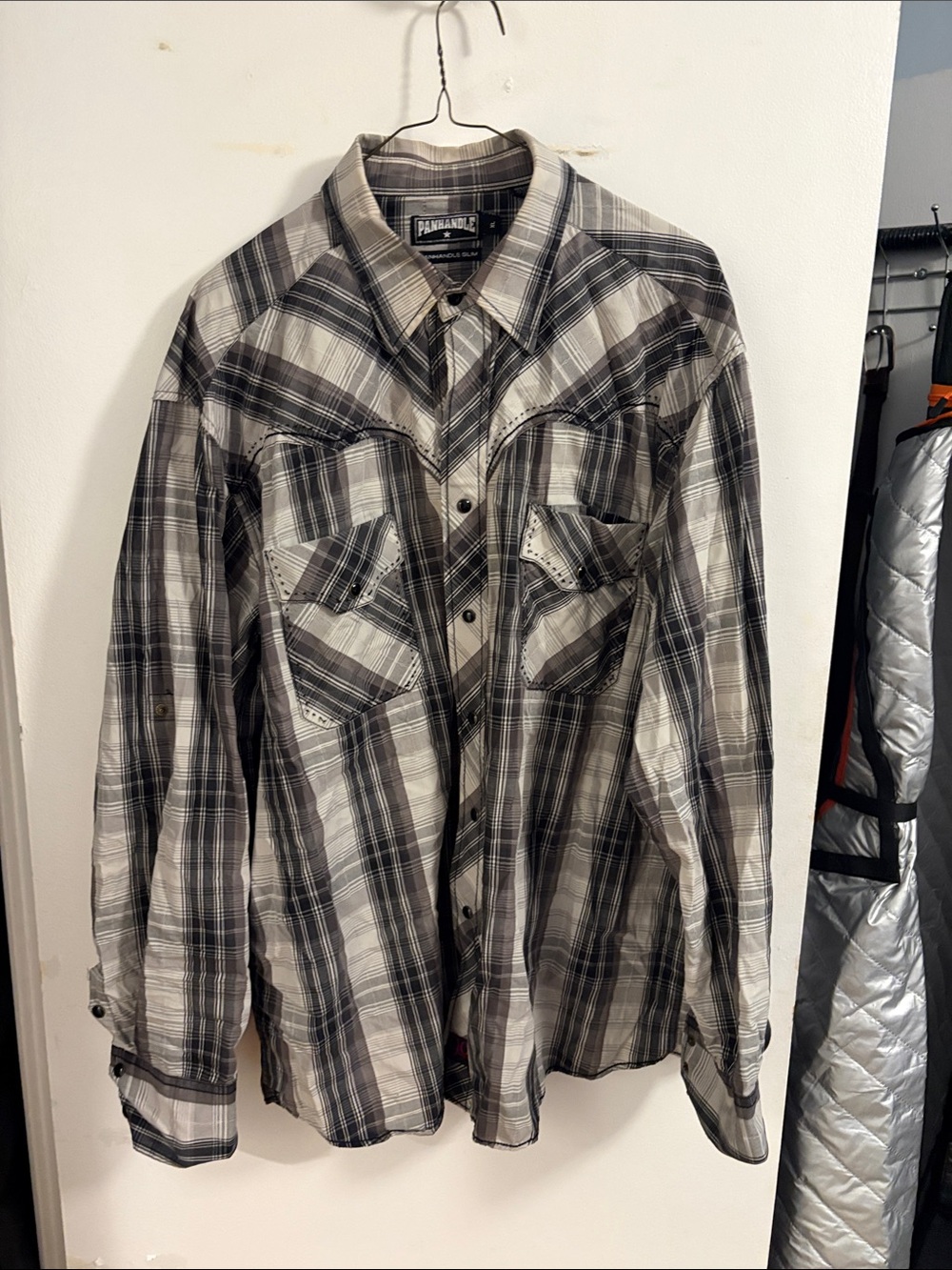 Panhandle Slim Black & White Plaid Western Shirt Jacket